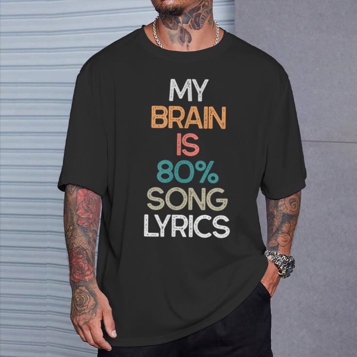 My Brain Is 90 Song Lyrics Lyricist T-Shirt Gifts for Him