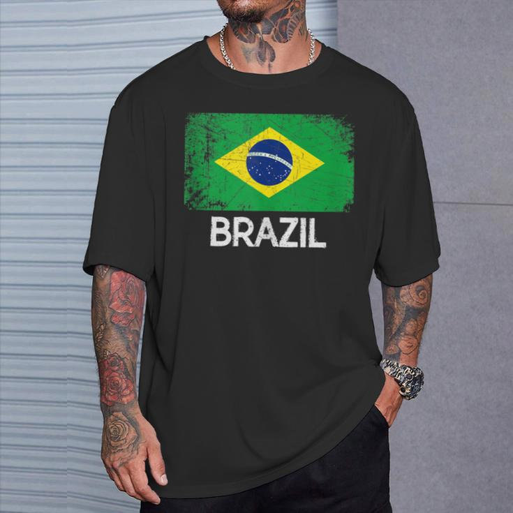 Brazilian Flag Vintage Made In Brazil T-Shirt Gifts for Him