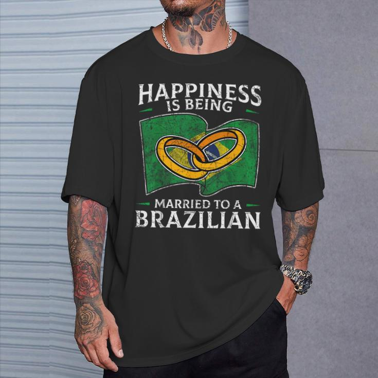 Brazilian Marriage Brazil Married Flag Wedded Culture T-Shirt Gifts for Him