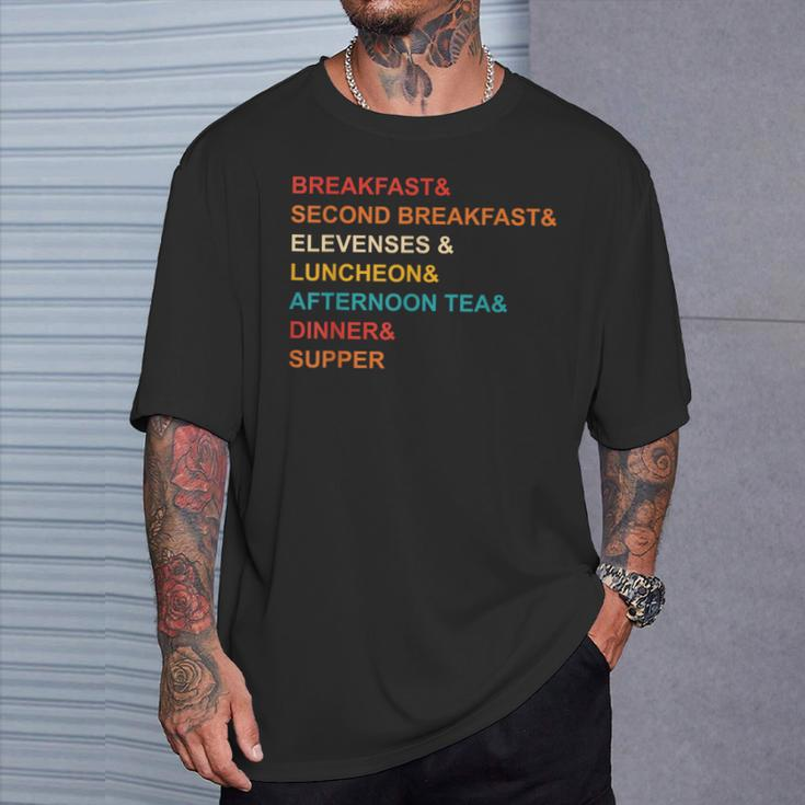 Breakfast& Second Breakfast& Elevenses & Luncheon Quote T-Shirt Gifts for Him