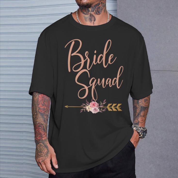 Bride Squad Bridal Shower Bridesmaid Wedding Party T-Shirt Gifts for Him