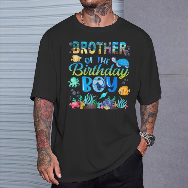 Brother Of The Birthday Boy Sea Fish Ocean Animals Aquarium T-Shirt Gifts for Him