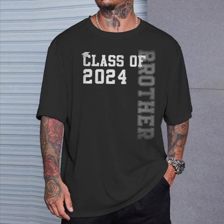 Brother Senior 24 Proud Brother Of A Class Of 2024 Graduate T-Shirt Gifts for Him