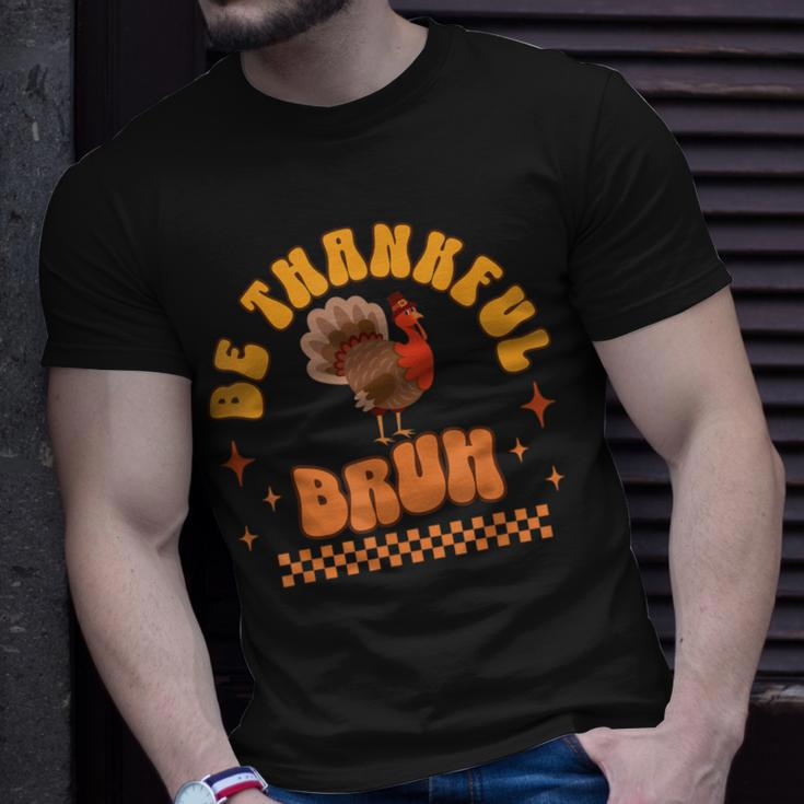 Bruh Meme Thanksgiving Turkey Boys Thankful Retro T-Shirt Gifts for Him