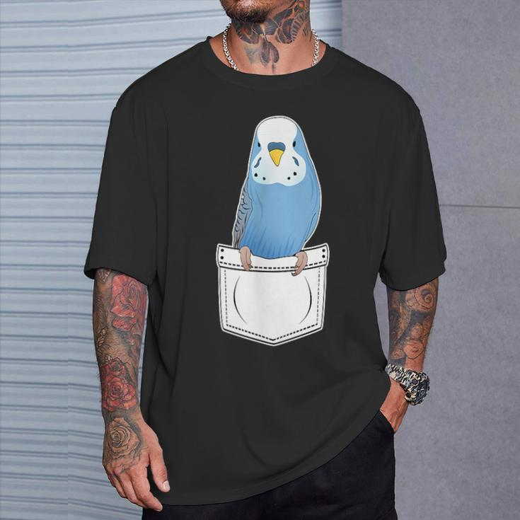 Budgie Chest Pocket Bird Pet Welli T-Shirt Geschenke für Ihn