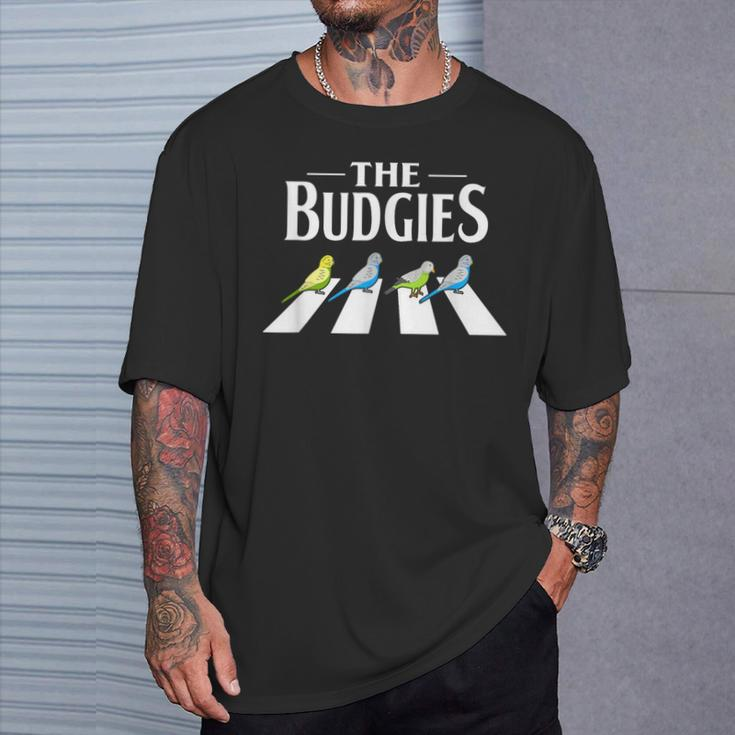 Budgies Band Parodie Unisex T-Shirt, Lustiges Vogelliebhaber-Shirt Geschenke für Ihn