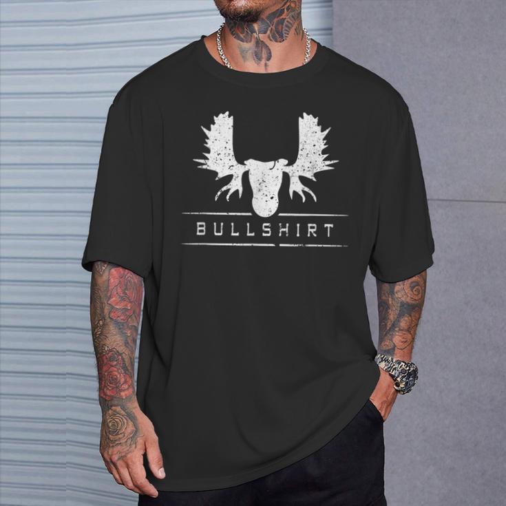 Bull Bull Moose Face Puns Silly Humor T-Shirt Gifts for Him