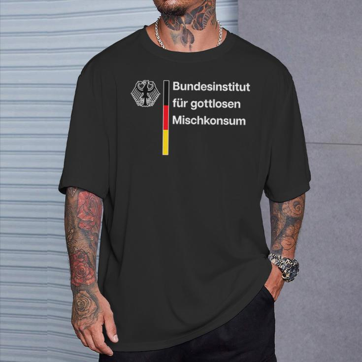 Bundesinstitut Für Gottlosen Mischkonsum Gottloser Ironie T-Shirt Geschenke für Ihn