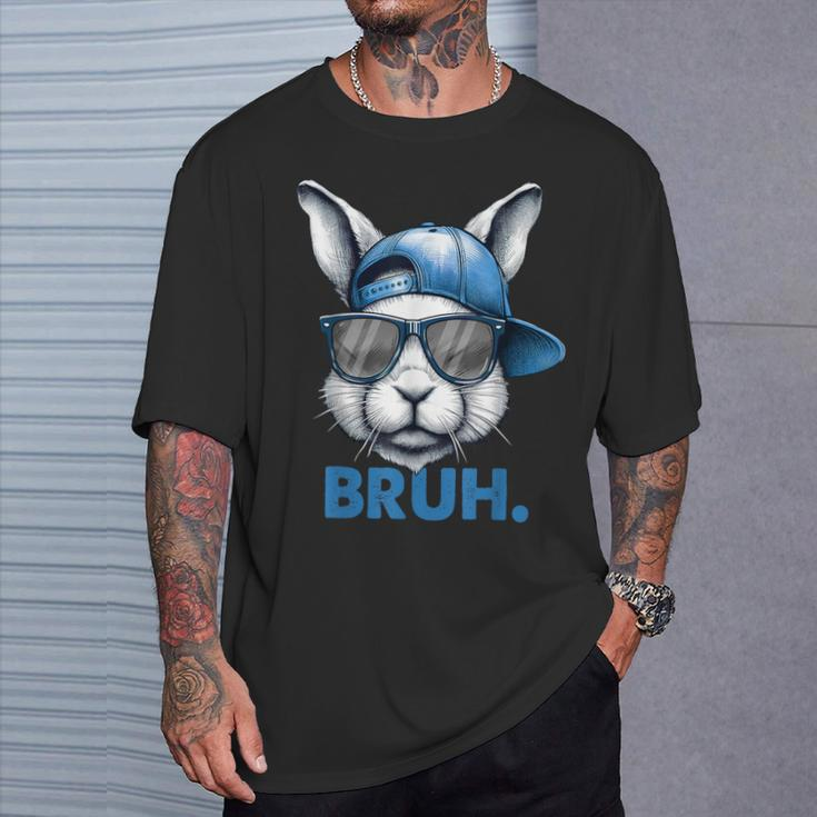 Bunny Face Bruh Meme Saying Bro Greeting Easter Boys T-Shirt Gifts for Him