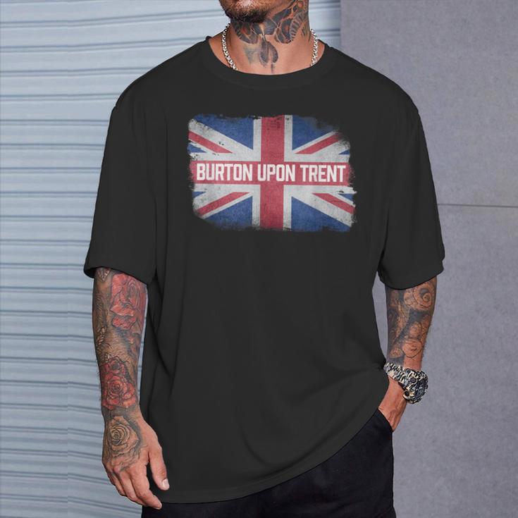 Burton Upon Trent United Kingdom British Flag Vintage Uk T-Shirt Gifts for Him