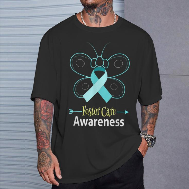 Butterfly Adoption Foster Care Ribbon Foster Care Awareness T-Shirt Gifts for Him