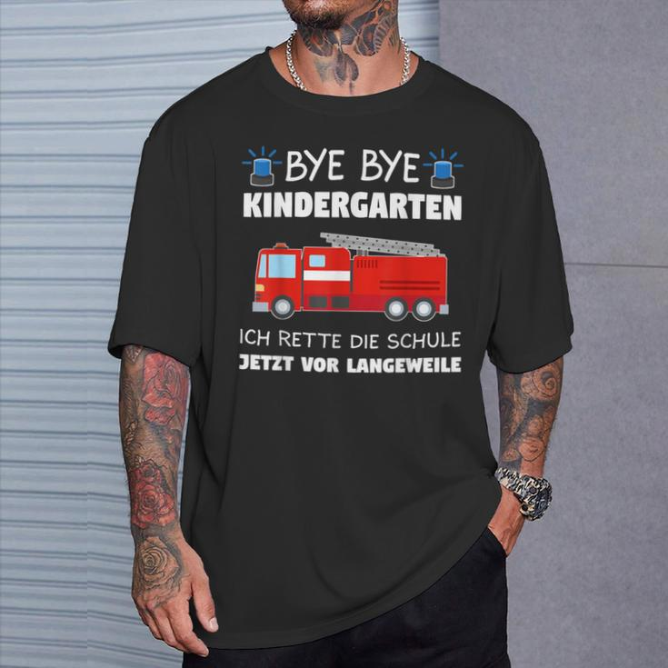 Bye Bye Kindergarten School Child Fire Brigade School T-Shirt Geschenke für Ihn