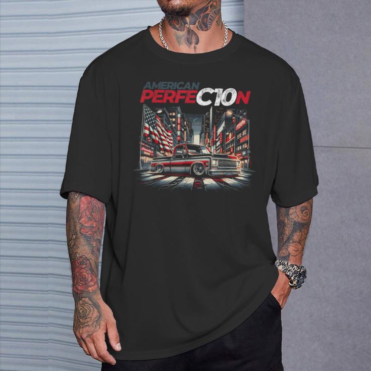 C10 Truck City Scene American Perfection C10 Truck Fleetside T-Shirt Gifts for Him