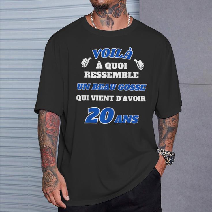 T-shirt Humour "Beau Gosse" Pour Anniversaire 20 Ans - Cadeau Drôle Pour Homme, Ado - Coton, Coupe Classique