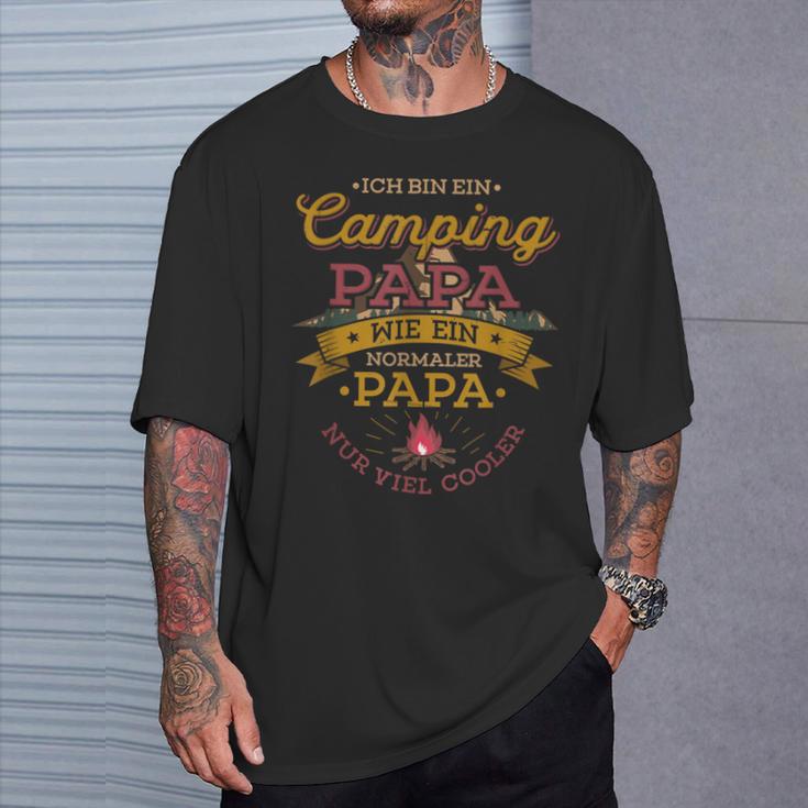 Camping Papa Wie Ein Normaler Papa Nur Cooler Zelten Camper T-Shirt Geschenke für Ihn