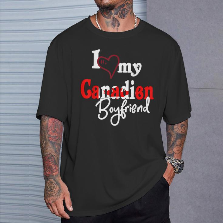Canada I Love Canadien Boyfriend Couple Matching T-Shirt Gifts for Him