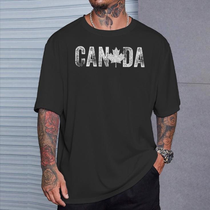 Canada Vintage Distressed Flag Leaf Maple Pride Women T-Shirt Gifts for Him