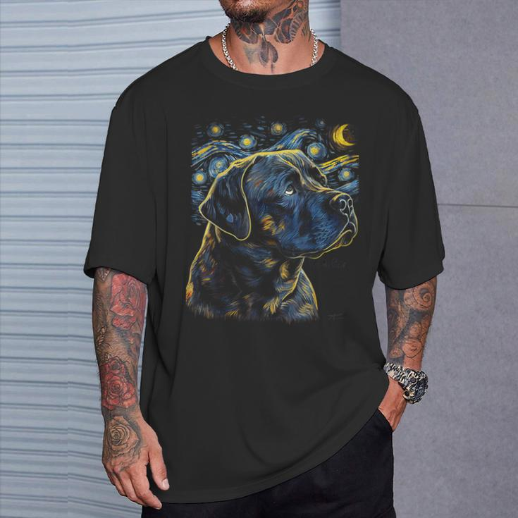 Cane Corso Dog Starry Night Dogs Lover Graphic T-Shirt Gifts for Him