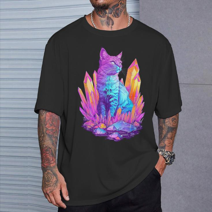 Cat With Crystals T-Shirt Gifts for Him