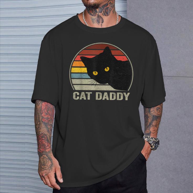 Cat Daddyintage Cat 80S Retro Style For Cat Dad T-Shirt Geschenke für Ihn