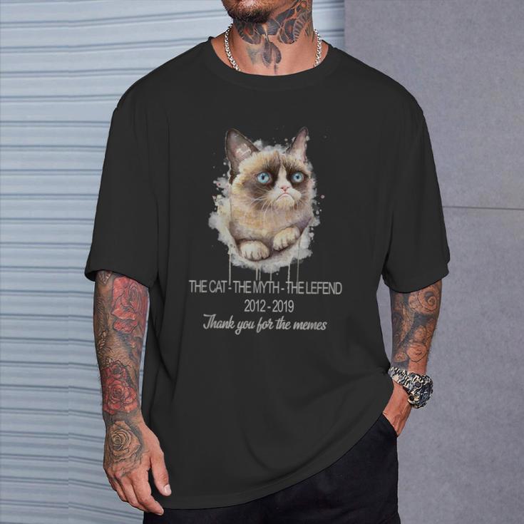 Cat Grumpy Thank You For The Memes For Women T-Shirt Gifts for Him