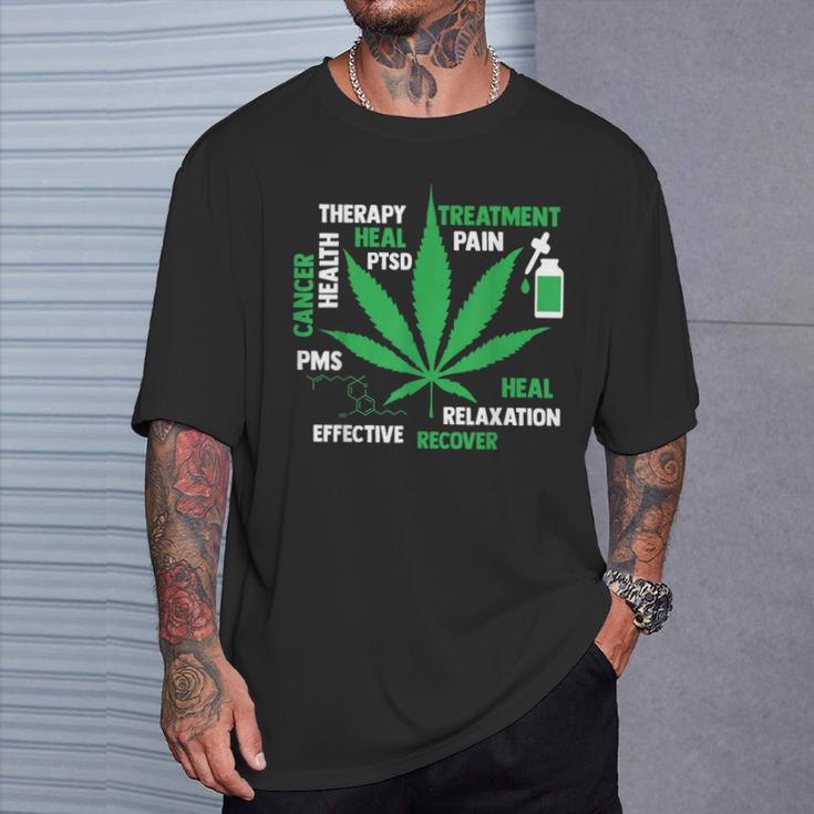 Cbd Oil Cannabinoid Hemp Heals Therapy Quote Fun T-Shirt Gifts for Him