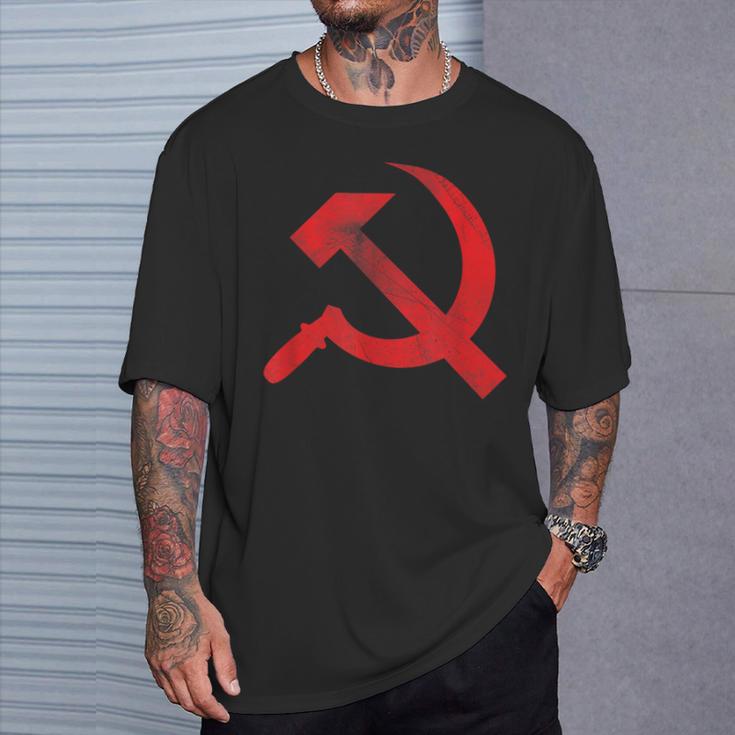 Cccp Ussr Hammer Sickle Flag Soviet Communism T-Shirt Geschenke für Ihn