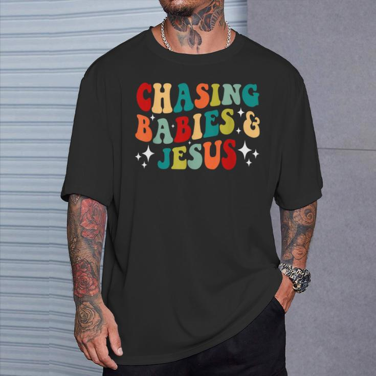 Chasing Babies And Jesus Chasing Babies & Jesus Christian T-Shirt Gifts for Him