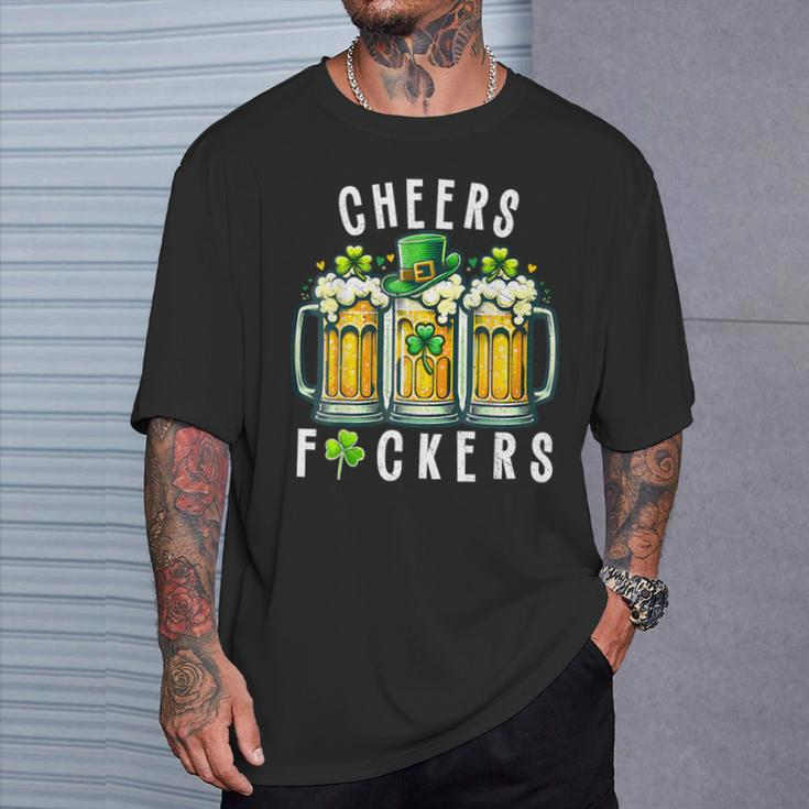 Cheers Fuckers St Patrick's Day Beer Drinking T-Shirt Gifts for Him