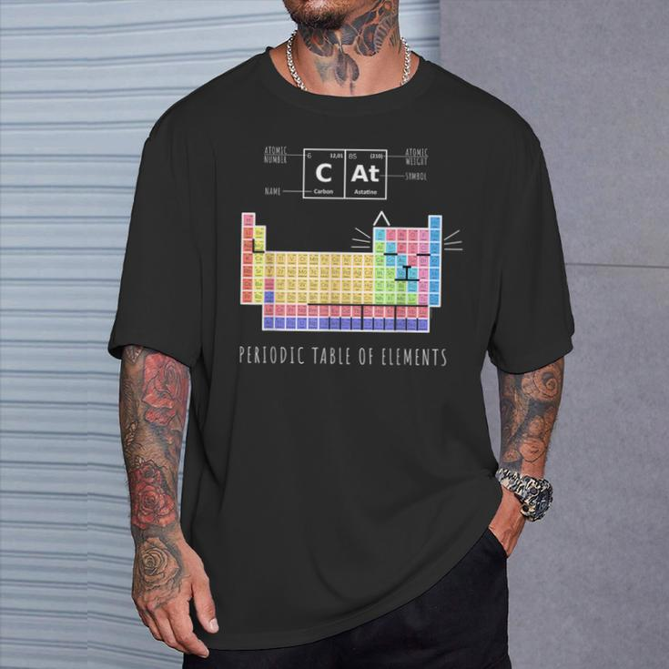 Chemistry Cat Periodic Table Of Elements T-Shirt Gifts for Him
