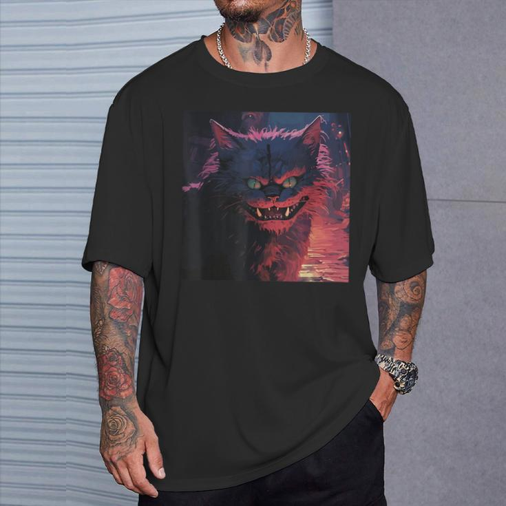 Cheshire Cat Illustration T-Shirt Gifts for Him