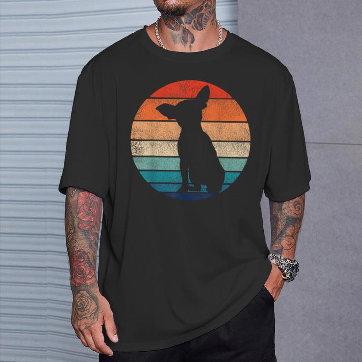 Chihuahua Dog Retrointage 60S 70S Silhouette T-Shirt Geschenke für Ihn