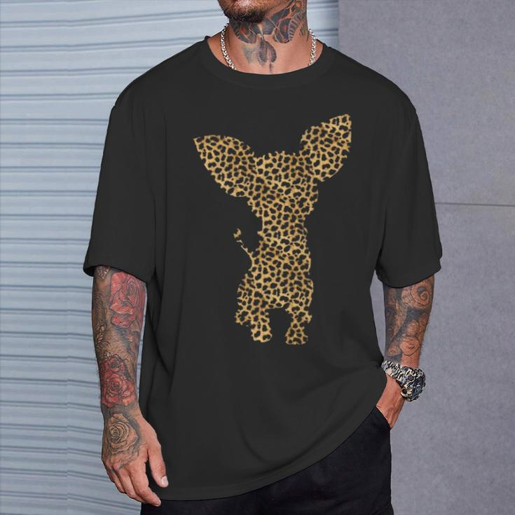 Chihuahua Leopard Print Dog Pup Animal Lover Women Gif T-Shirt Gifts for Him