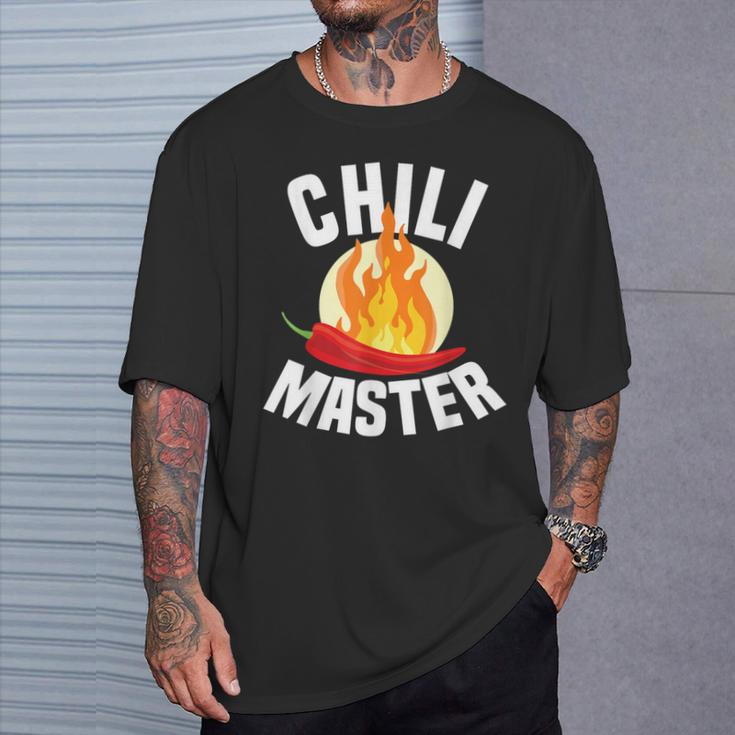 Chili Master Chilli Scharf Essen Geschenk Scoville Pepperoni T-Shirt Geschenke für Ihn