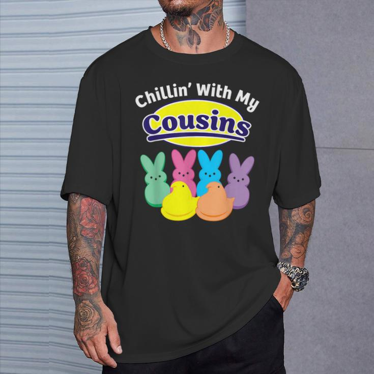 Chillin With My Cousins Colorful Bunnies Easter Girls Boys T-Shirt Gifts for Him
