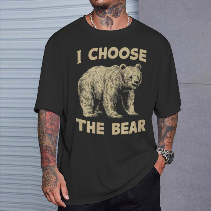 I Choose The Bear Wilderness Adventure Seeker T-Shirt Gifts for Him