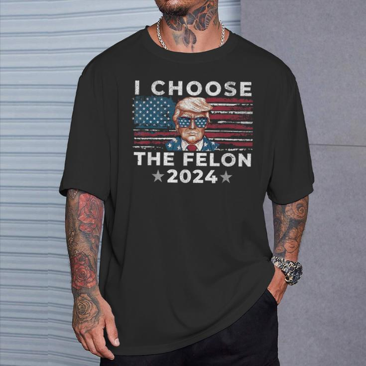 I Choose The Felon 2024 Republican Patriot Women T-Shirt Gifts for Him