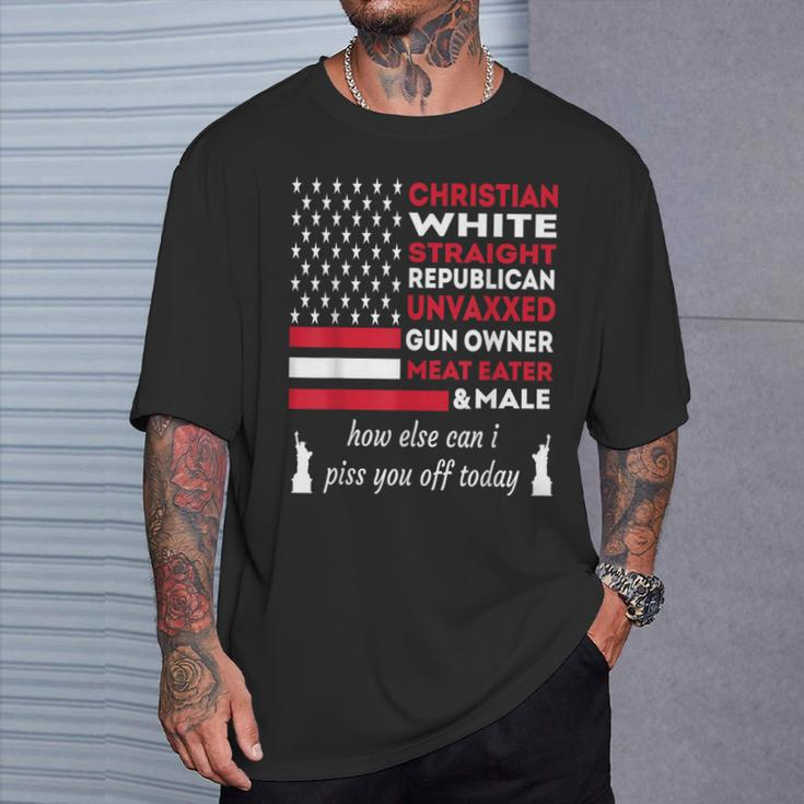 Christian White Straight Independence Day Memorial Day Pride T-Shirt Gifts for Him