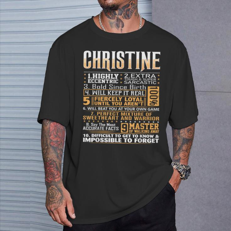 Christine Name Name Birthday T-Shirt Gifts for Him