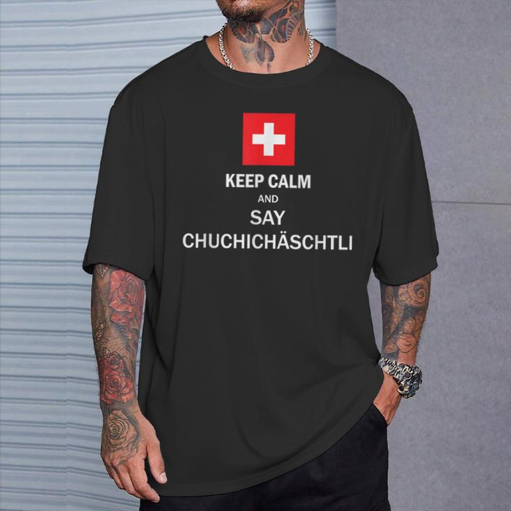 Chuchichäschtli Swiss Swiss German Black T-Shirt Geschenke für Ihn