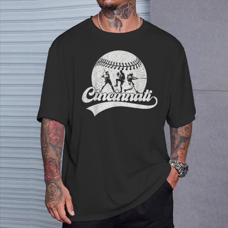 Cincinnati Cities Baseball Lover Baseball Fans Women T-Shirt Gifts for Him