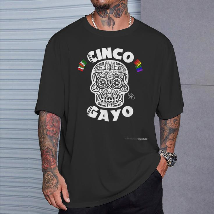 Cinco De Gayo Mayo Gay Pride Lgbt Skull Party Lesbian T-Shirt Gifts for Him