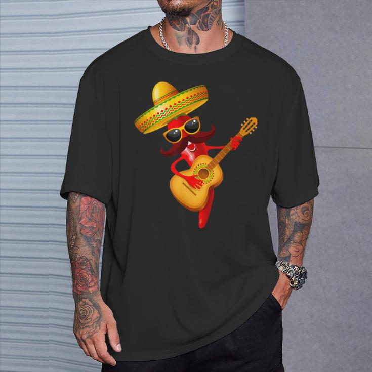 Cinco De Mayo Mexikanische Lustige Gitarre Lets Fiesta Cinco De Mayo T-Shirt Geschenke für Ihn