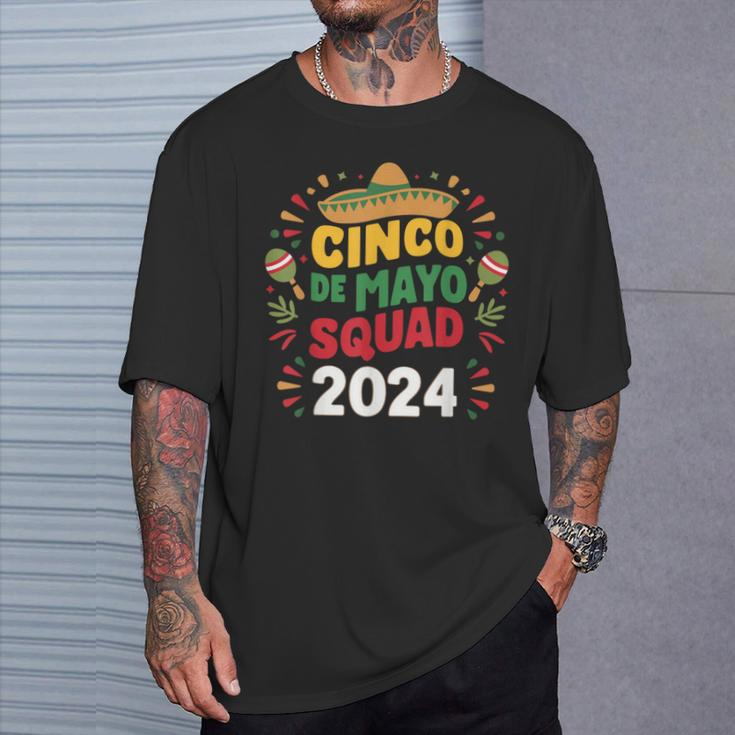Cinco De Mayo Squad 2024 Fiesta Day Family Matching Costume T-Shirt Gifts for Him