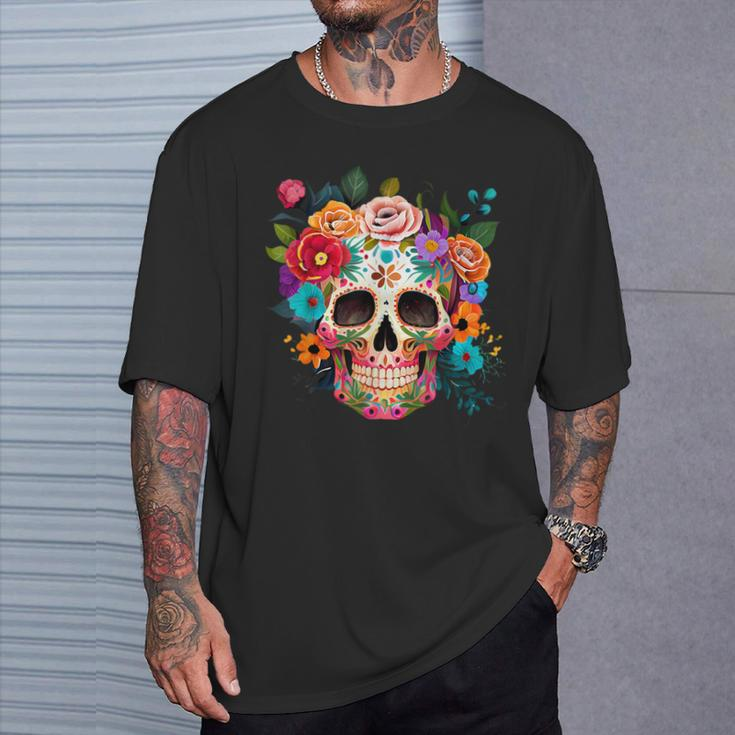 Cinco De Mayo Sugar Skull Day Of The Dead Mexican Fiesta T-Shirt Gifts for Him