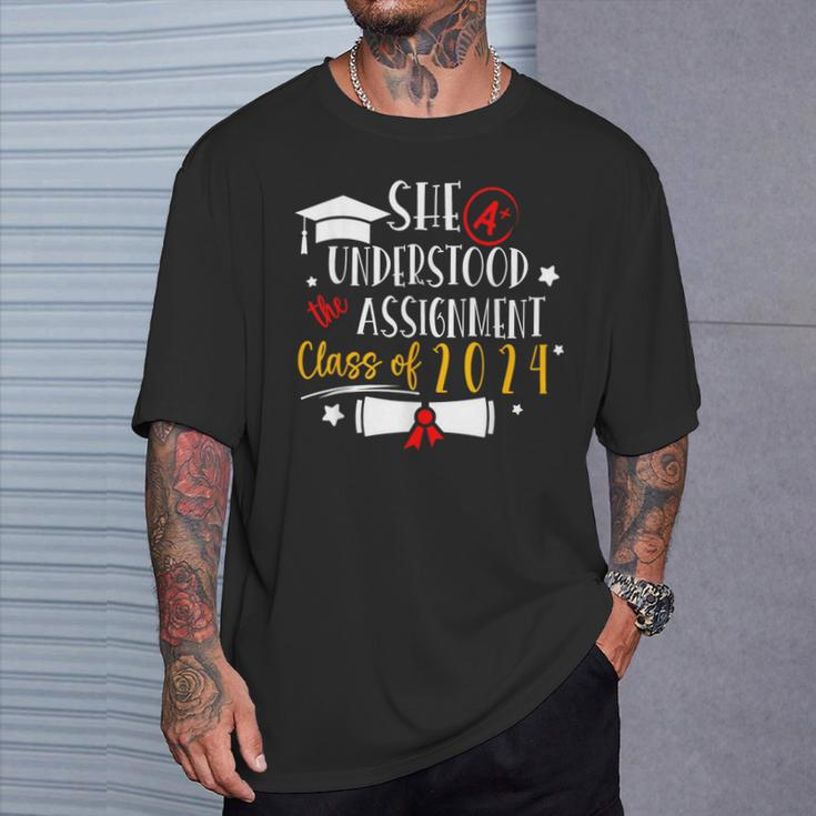 Class Of 2024 Graduation She Understood Assignment Kid T-Shirt Gifts for Him