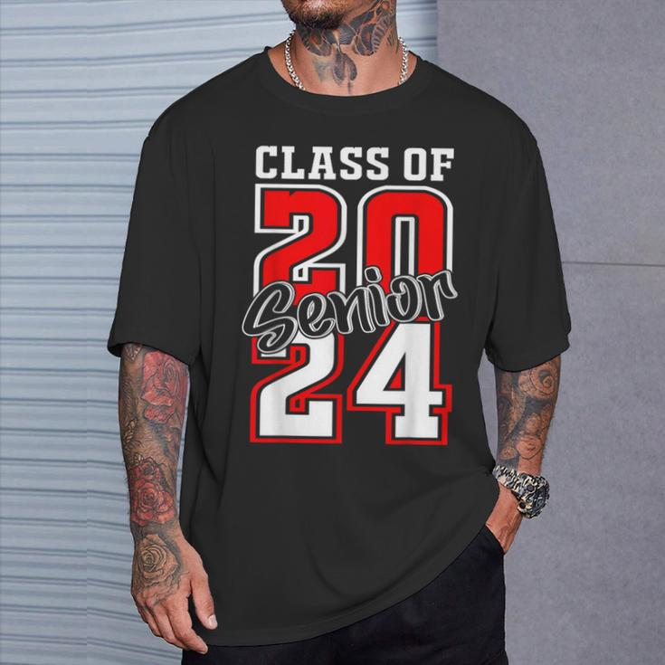 Class Of 2024 Senior 24 High School Graduation Party T-Shirt Gifts for Him