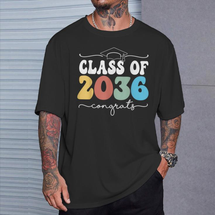 Class Of 2036 Kindergarten First Day Graduation Grow With Me T-Shirt Gifts for Him