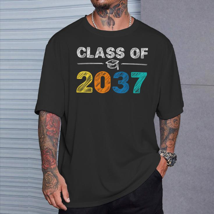 Class Of 2037 Grow With Me First Day Of School Graduation T-Shirt Gifts for Him