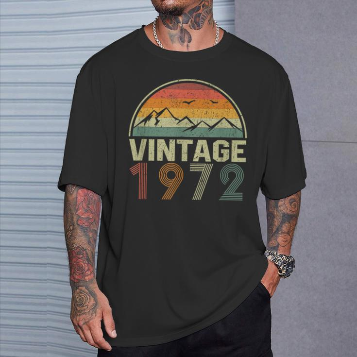 Classic 52Nd Birthday Idea Vintage 1972 T-Shirt Gifts for Him